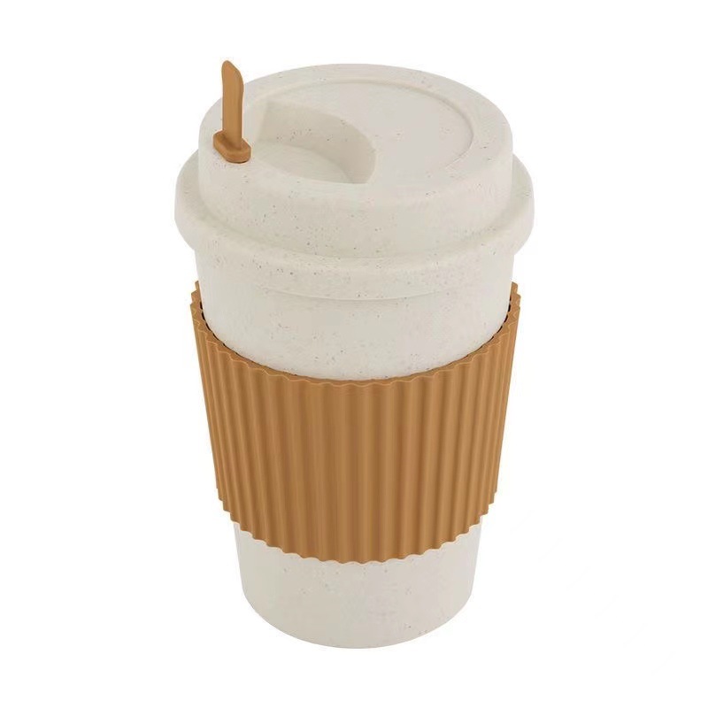 DW-52 Eco Wheat Straw Cup with Cover & Spoon