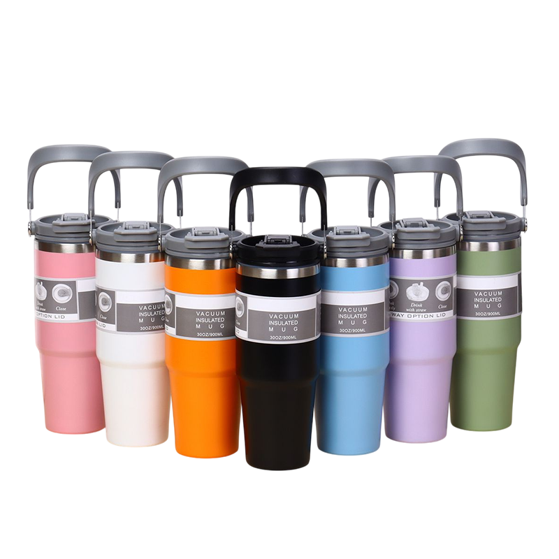 DW-02 SUS304 Dual Ways Drinking Tumbler with Handle 890ml