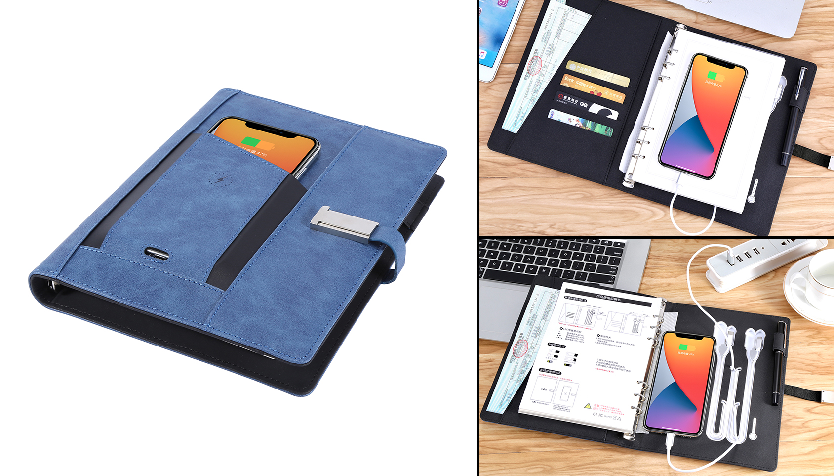 CN-01 D3 Wireless Charging Notebook 8000mAh + 8USB Drive + Powerbank